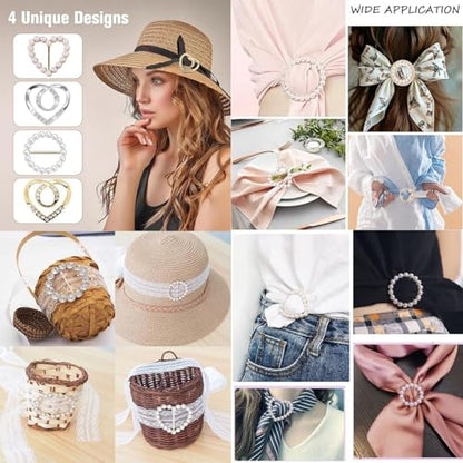 Cute Scarf Ring and Slides for Scarves (4) | T-Shirt Clips for omen Clothing Metal Round Circle Rings and Slides for Scarves Buckle, Metal Circle Buckle