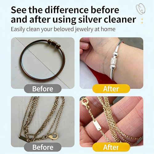 Silver Cleaner,Silver Jewelry Polish,Removes Tarnish,Restores Shine(60ml) | Silver Care,Truey Silver Cleaner, Jewelry Cleaner Silver Polish, for Pure Silver Pure Gold, Removes Tarnish & Restores Shine