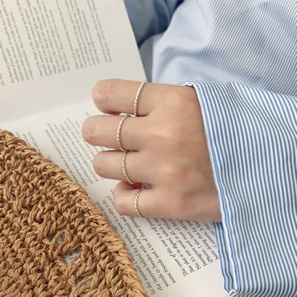 1.2mm Thin Knuckle Rings for Women 925 Sterling Silver Midi Stacking Pinky Thumb Ring Band Size 2.5-8.5 - color: Style 2, size: 4PCS: SIZE 6, 6.75, 7.75, 8.5