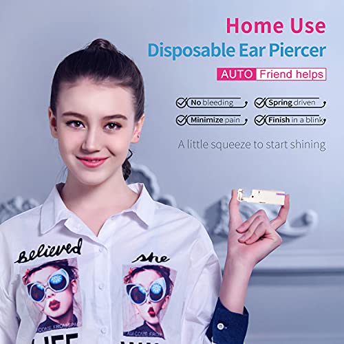 Firstomato 2PCS Disposable Ear Piercing Kit Ear Piercing Gun Self Use Ear Piercings Kit Cartilage Piercing Gun with Hypoallergenic Earrings(3mm Ball,24kt Gold) - color: Ball,24Kt Gold, size: 3.0mm