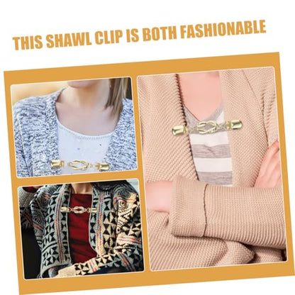 PartyKindom 3pcs Vintage Sweater Shawl Clips Retro Cardigan Collar Brooches for Women Dress Shirt Fasteners Vintage Clothing Clips for Shawl and Cape