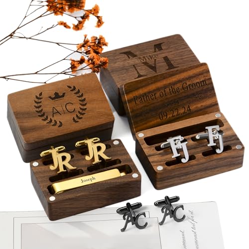 Custom Name Initial cufflinks for men,Personalize Stainless Steel Gold Alphabet cufflinks,Gift for Wedding,fathers day gift