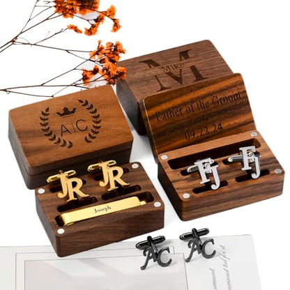 Custom Name Initial cufflinks for men,Personalize Stainless Steel Gold Alphabet cufflinks,Gift for Wedding,fathers day gift