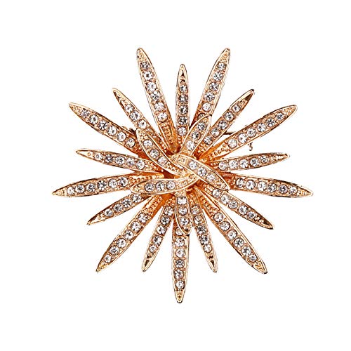 Pearl Diamond Brooch Pins for Dress Sweater Scarf, Wedding Party Decoration Birthday Christmas Gift - style: Sun Flower