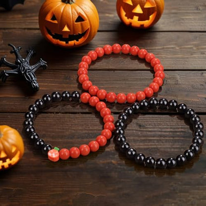 3 PCS Healing Crystal Bracelets for Women 8mm Natural Stone Beaded Stretch Bracelet Amethyst Jewelry Gifts - color: 18 8mm Halloween