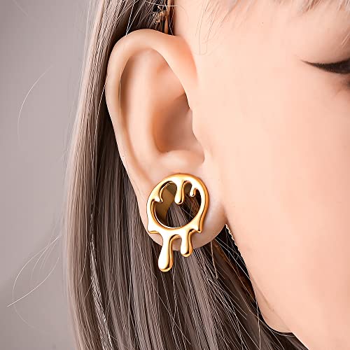 DOEARKO 2PCS Ear Gauges Cool Bat Saddle Ear Plugs Tunnels 316 Stainless Steel Hypoallergenic Earrings Gauges for Ears Expander Body Piercing Jewelry - color: #298 Gold, size: 5/16"