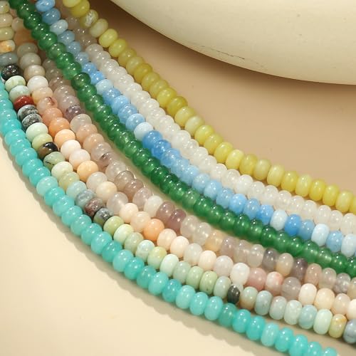 CONRAN KREMIX Colorful Stone Beaded Necklace for Women,Natural Gemstone Bead Choker Necklaces Boho Summer Beach Layering Necklace Jewelry Gift for Women - color: Amazonite