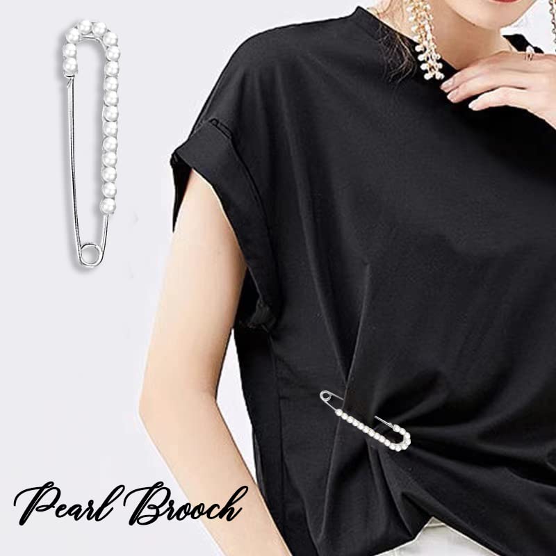 Fashion Pearl Brooch, Sweater Shawl Pearl Pin, Elegant and Fashionable | Enhance your Temperament, Suitable for a Variety of Occasions to Wear - color: Black A