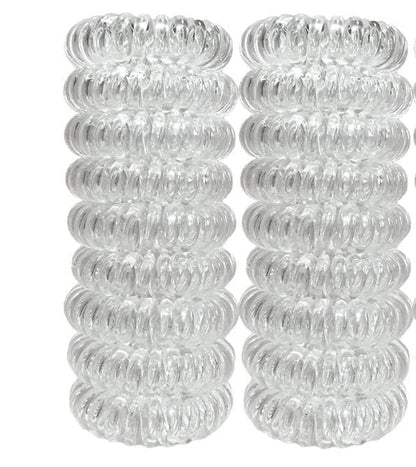 20 Pcs Spiral Hair Ties, Traceless Ponytail Holders, Clear Elastic Hair Accessories, Coil Scrunchies for Women, No Crease Coiled Hair Elastics for Thick or Thin Hair