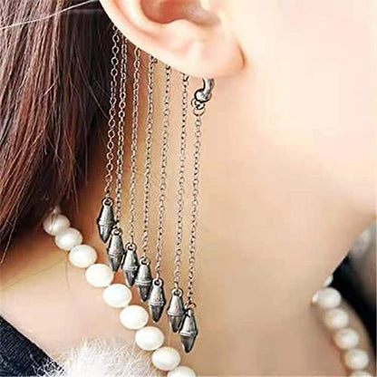Ear Cuffs Earrings for Women Non Piercing,Long Tassel Ear Wrap Earrings Ear Cuff Droping Chain Earrings jewelry - color: D:Bullet G