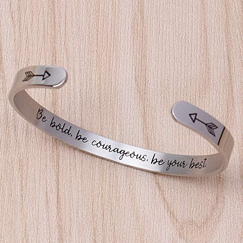 Btysun Bracelets for Women Mothers Day Bracelet Gifts from Daughter Inspirational Gifts for Women Graduation Gifts for Her Motivational Birthday Cuff Bangle Friendship Personalized Mantra Jewelry… - style: Be bold,be courageous.be your best