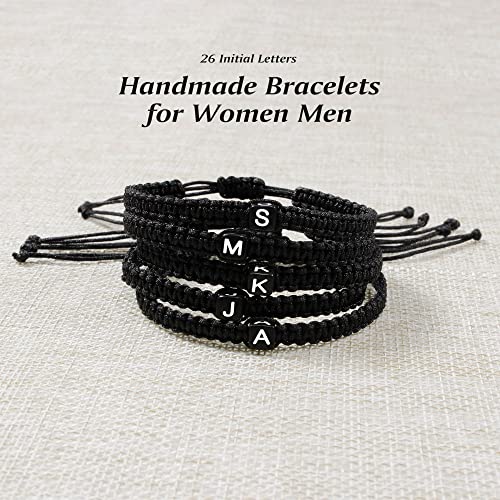 Initial Bracelets for Women Teen Girls Handmade Rope Braided Bracelet for Men Jewelry Birthday Graduation Mother's Day Gifts for Mom Wife Girlfriend Her Friends - style: S