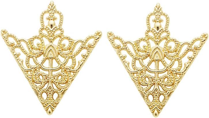 5 Pairs Retro Hollow Pattern Shirt Collar Brooches For Women And Men Gold Plated Triangle & Simple Elegant Double Leaf Collar Pin Brooches Gold Silver Plant Brooch Jewelry - style: Gold sj
