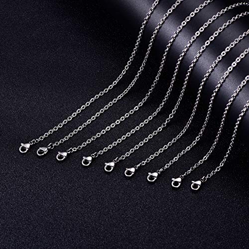 30 Pack 20 Inch Necklace Chain Stainless Steel Link Cable Chain Necklace with Lobster Clasps for DIY Jewelry Making - size: 20 Inches