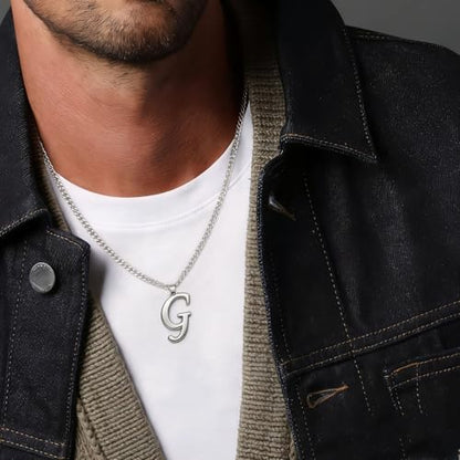 Stainless Steel Initial Letter Connector Charms Alphabet Pendant Diy Craft for Jewelry Making Necklaces Bracelets Keychain - color: Stainless Steel G