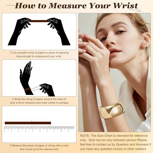 NICEIGHT 18K Gold Plated Chunky Bangle Bracelets for Women Gold Wide Cuff Bangle Bracelet Hammered Minimalist Thick Gold Wrist Wrap Bracelets - color: Gold Plain Bracelet