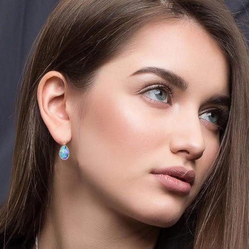 Austrian Crystal Teardrop Leverback Drop Earrings for Women | 14K Gold-Plated Finish, Sparkling Pear Stone, Smooth Bezel Frame, Secure Leverback Closure, Dainty Day-To-Evening Style - color: Rainbow