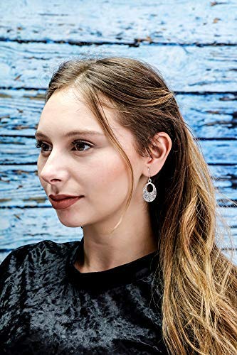 Silver Clip On Earrings For Women, They Look Pierced, Don't Pinch & Won't Fall Off, Hypoallergenic & Lightweight - color: Silver Daisy Oval Hoops