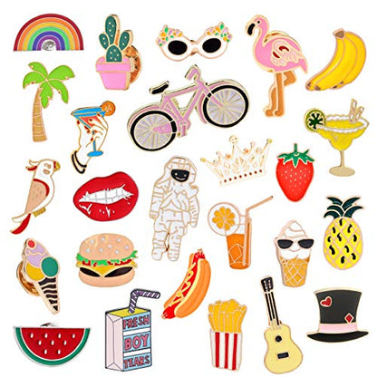 EuTengHao 25 Pieces Cute Enamel Lapel Pin Set Cartoon Brooch Pin Badges Brooch Pins for Clothing Bags Jackets Accessories Supplies DIY Crafts