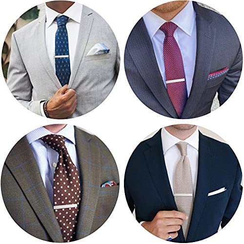 HAWSON 2 Inch Tie Bar Clips for Men Set of 3 Pcs Silver Necktie Accessories Perfect Wedding Business Gift