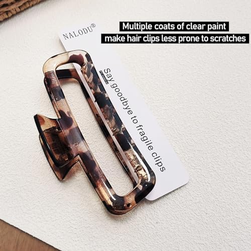 Hair Claw Clips 5 Inch Unbreakable Square Rectangle Clip Clamp Neutral Colors for Thick Curly Long Hair Women - 2 Pack - color: A 5 inch