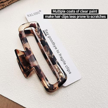Hair Claw Clips 5 Inch XL Unbreakable Glossy Rectangle Square Extra Large Tight Strong Clip Neutral Colors for Thick Curly Long Hair Women - 2 Pack - color: A2 5 inch