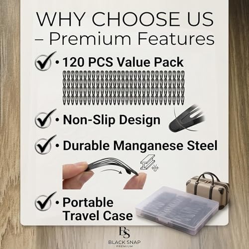 120 Pack Black 2 Inch Barrettes Women Metal Snap Hair Clips Accessories | Non-Slip Snap Clips Hairpins for Thick Hair,Updos, Braids Buns - color: Black