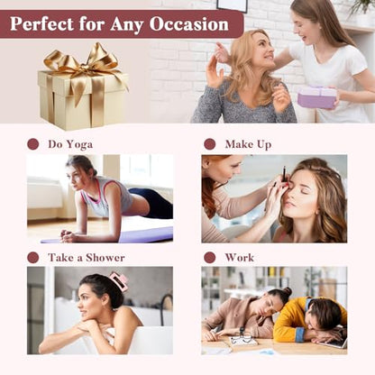 Auseibeely 6 Pcs Medium Claw Clips for Women & Girls, 3.35 Inch Square Hair Clips for Thin/Medium Hair, Strong Hold Non-Slip Banana Jaw Clips Cute Hair Accessories, Pink - color: Pink-3.35 Inch