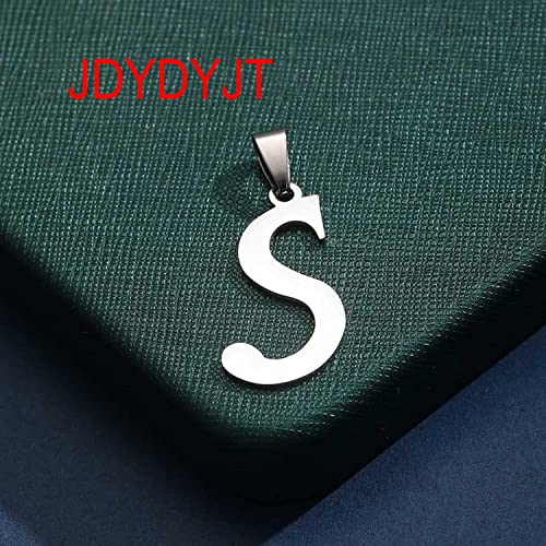 Stainless Steel Initial Letter Connector Charms Alphabet Pendant Diy Craft for Jewelry Making Necklaces Bracelets Keychain - color: Stainless Steel S