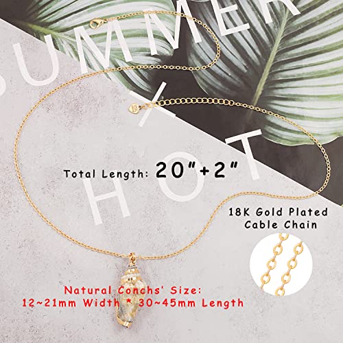 Aobei Pearl 18K Gold Plated Moon Star Lion Evil Eye Love Heart Cross Pendant Necklace Medallion Paperclip Chian Choker Layering Jewery for Women - color: Colorful Conch