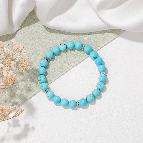 Healing Bracelet For Women Anxiety Beaded Bracelets Jewelry Healing Stone Crystal Bracelet Stress Relief Yoga Beads Chakra Bracelets Gifts For Women pink - color: Turquoise