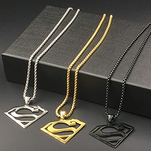 Tapp Collections Stainless Steel Superhero Pendant Necklace - color: Stainless Steel Chain / Black Color