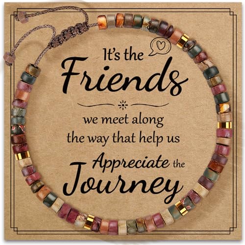 Inspirational Bracelet Gifts for Women, Natural Stone Beaded Bracelets | Thinking of You Get Well Soon Encouragement Healing Bracelets Christmas Day Birthday Gifts for Women Friends Sister - color: A-S JASPER STONE-APPRECIATE