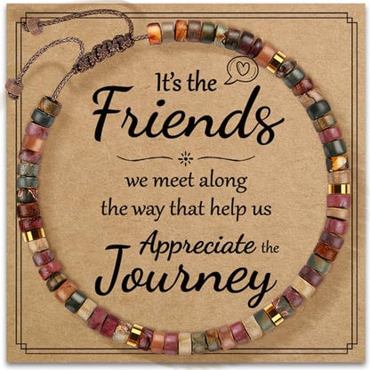 Inspirational Bracelet Gifts for Women, Natural Stone Beaded Bracelets | Thinking of You Get Well Soon Encouragement Healing Bracelets Christmas Day Birthday Gifts for Women Friends Sister - color: A-S JASPER STONE-APPRECIATE