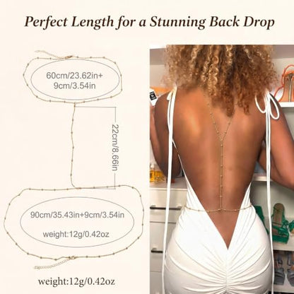 Back Necklace for Backless Dress Rhinestone Body Chain Jewelry for Women Backdrop Necklace Bridal Dress Crystal Wedding Jewelry Gift - color: A6：beaded