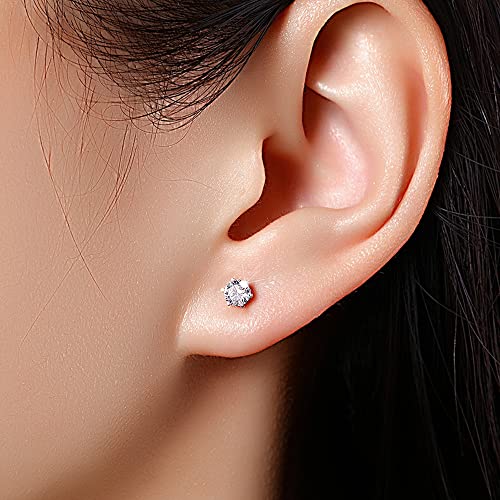 KISSPAT 6 Pairs Small Gold Stud Earrings Set for Women Hypoallergenic Silver post Tiny Stud Earrings Multiple Pack - color: D
