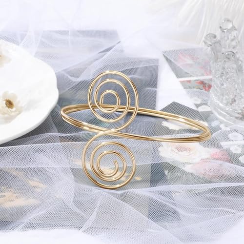 Harry and Henry Arm Cuff Gold Upper Arm Jewelry for Women Adjustable Open Cuff Bangle Bracelets Armband Jewelry Summer Outfits for Women 2026 - color: D1:Gold Arm Cuff