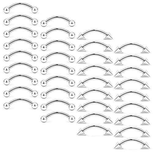 16G Surgical Steel Daith Rook Earring 8mm 10mm Curved Barbell Belly Lip Ring Eyebrow Rings Piercing Jewelry for Women Men