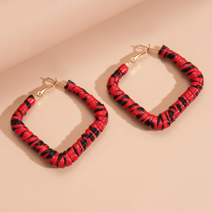 Gold Large Hoop Earrings Lightweight Chunky Gold Earrings Big Hoop Earrings for Women Silver Chunky Earring Gold Statement Earring Fashion Trendy Jewelry - style: C - Red