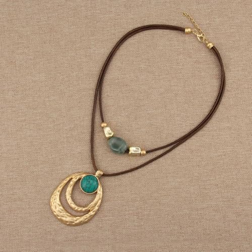 Boho Necklaces for Women Chunky Circle Necklace Bohemian Necklaces | Chunky Boho Necklace for Women Layered Boho Circle Leather Choker Necklace Long Vintage Necklaces Bohemian Jewlery Gifts - style: Bohemian Necklaces Women