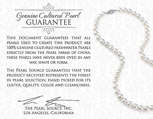 THE PEARL SOURCE Genuine White Freshwater Cultured Pearl & Cubic Zirconia Elka Earrings for Women - color: White Pearl