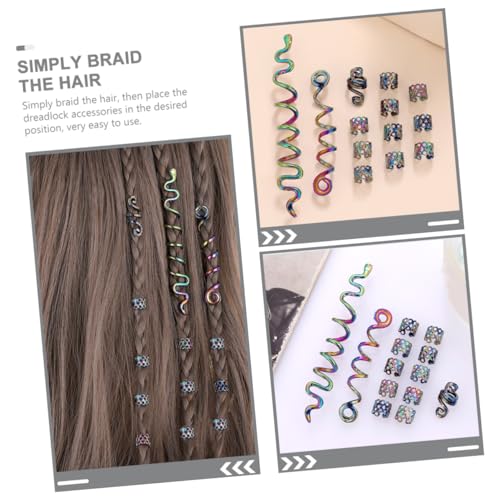 Metallic Hairpin Clips Spiral Coils Braid Jewelry Set Fashion Hair Accessories for Women Hair Braid Rings
