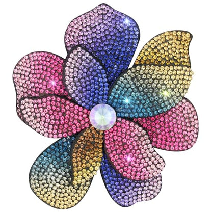 3.74 Inches Rhinestone Camellia Flower Brooch Pins & Hair Clips for Women Elegant Created Crystal Lapel Pin Brooches Wedding Party - color: Colorful