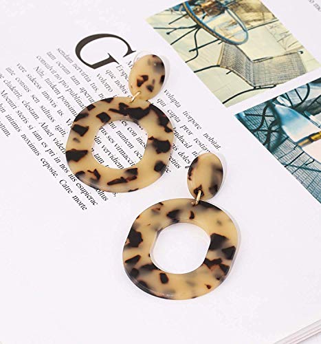 Acrylic Earrings For Women Statement Geometric Earrings Resin Acetate Drop Dangle Earrings Mottled Hoop Earrings Fashion Jewelry - color: A:Leopard
