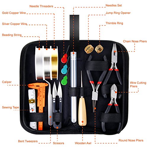PAXCOO Jewelry Making Supplies Kit with Tools, Wires, Findings for Jewelry Repair and Beading