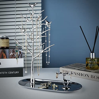 MORE&LESS Tree and Deer Jewelry Rack,for Ring Earrings Necklace Bracelet,Suitable for living rooms, bathrooms,offices,etc. - color: C Tree&Deer
