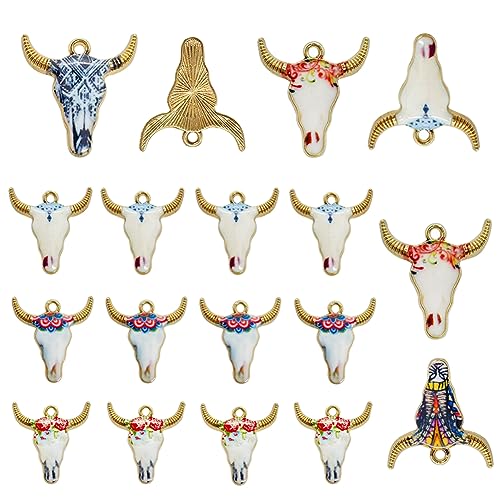 Cow Gold Plated Enamel Pendants Metal Animals Charms Pendant for Earrings DIY Jewelry Making Necklace Bracelet Keychain Craft Findings - color: B