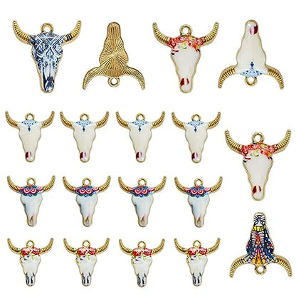 Cow Gold Plated Enamel Pendants Metal Animals Charms Pendant for Earrings DIY Jewelry Making Necklace Bracelet Keychain Craft Findings - color: B