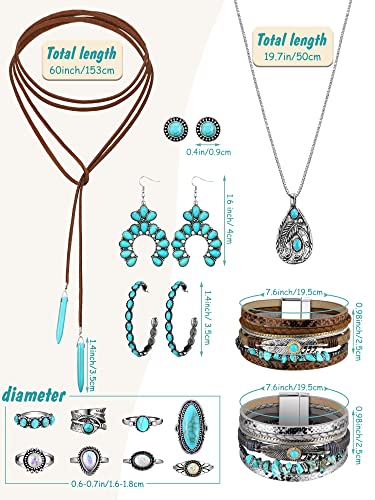 Inbagi Maitys 15 Pcs Halloween Jewelry Women Chain Necklace Bracelet Stud Earrings Hoops Bracelet Big Circle Earring Rings Set - style: Retro