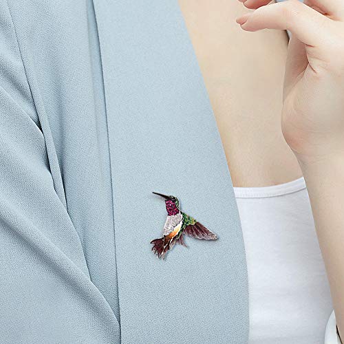 Santuzza 925 Sterling Silver Enamel Brooch Pin for Women - color: [A]Hummingbird